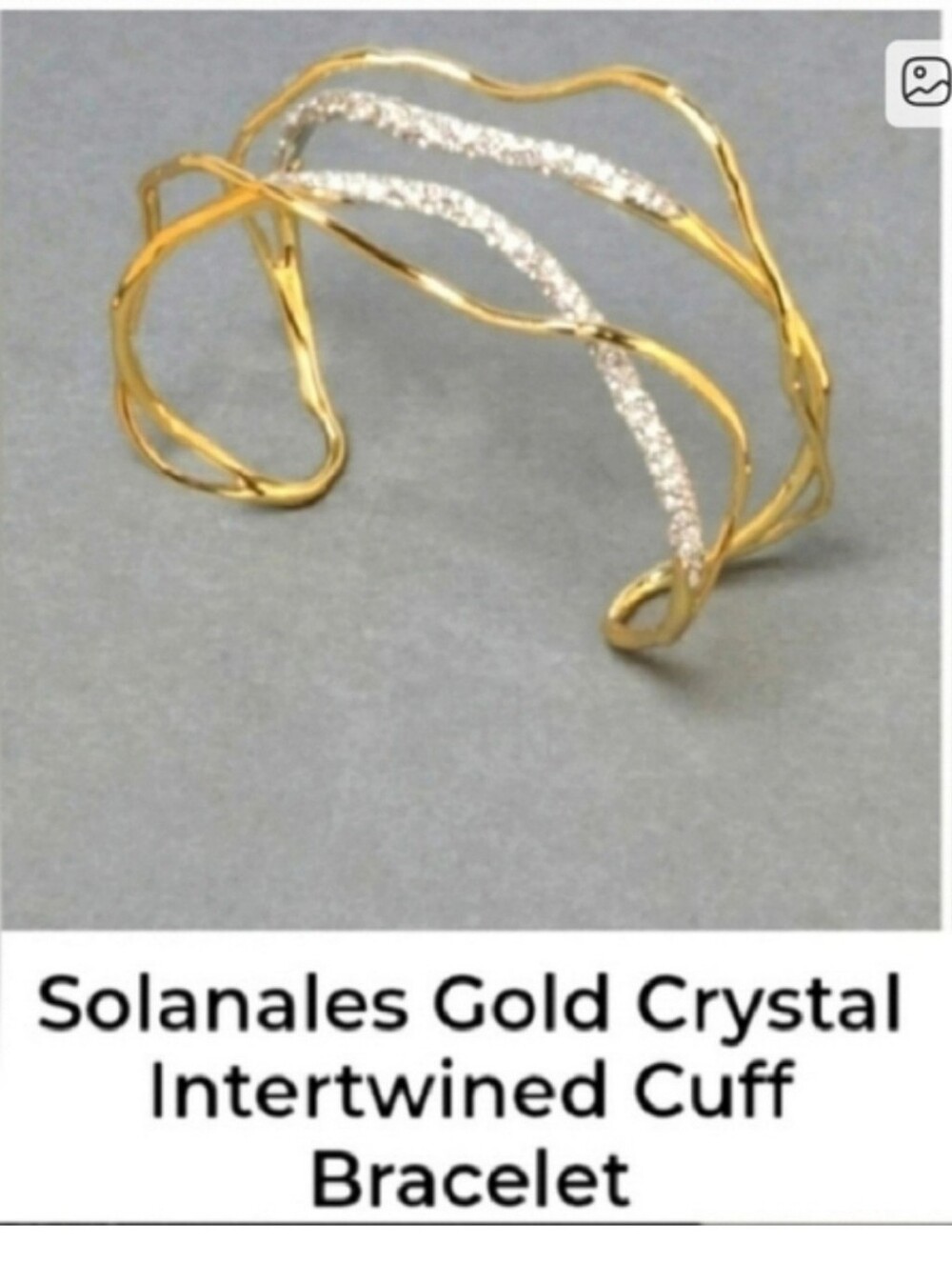 Alexis Bittar Gold and Crystal Solanales  Multi-Band Wave Cuff Bracelet! NWOT!!!